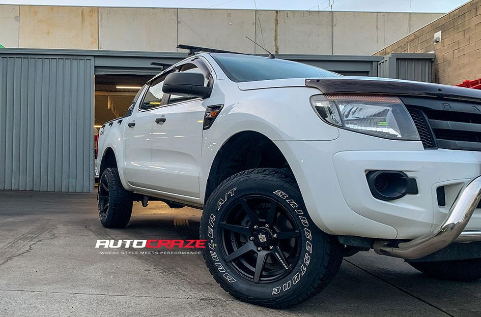 FORD RANGER AVALANCHE MATTE BLACK FRONT MILLED